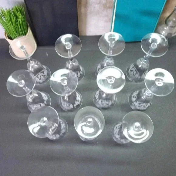 4 Morgantown Glass Co's Virginia Cordial Etched in Clear Wine/Water Glasses - Picture 15 of 16